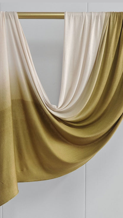 Cream & Avocado Green Ombré Double Sided Jersey Cotton Hijab