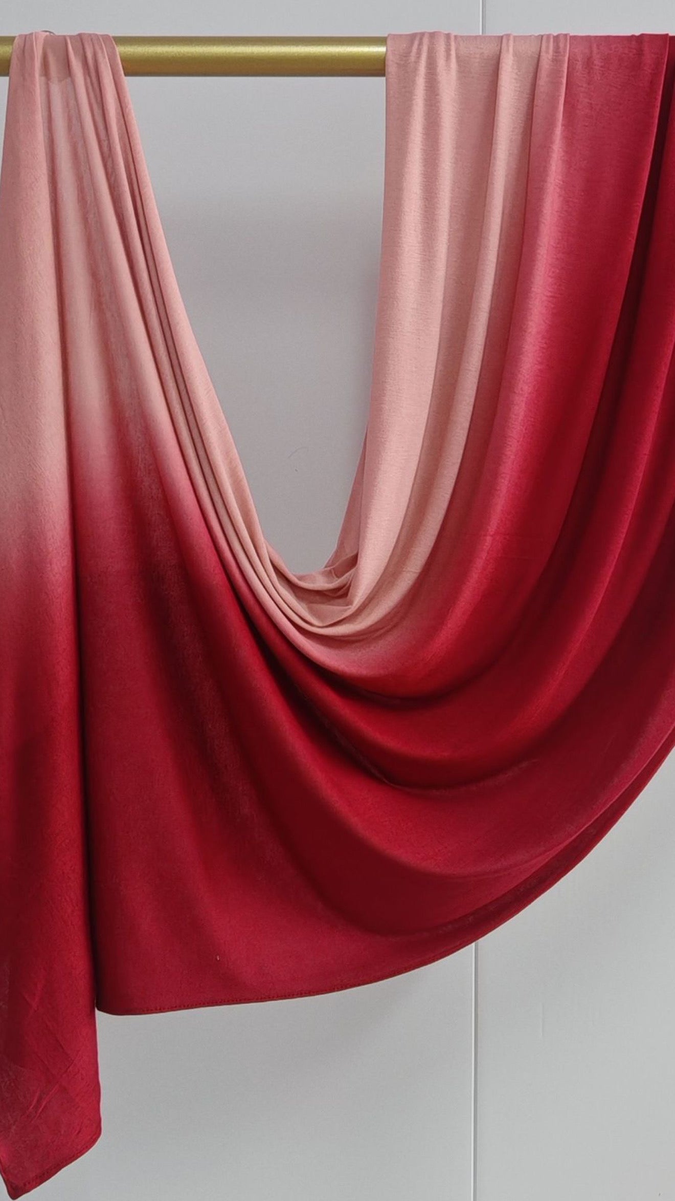 Light Pink & Red Ombré Double Sided Jersey Cotton Hijab