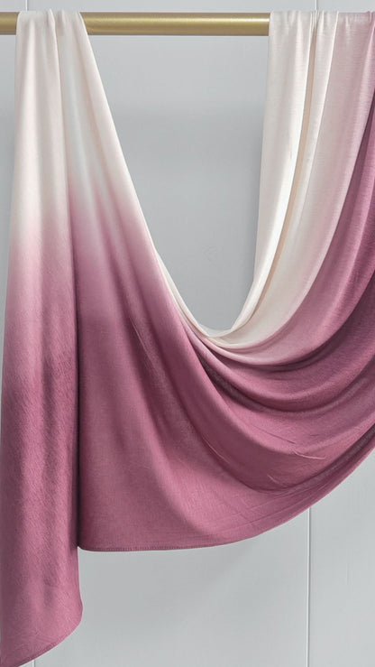 Orchid Purple & Cream Ombré Double Sided Jersey Cotton Hijab