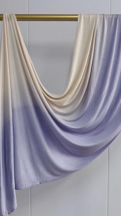 Lavender Blue & Cream Ombré Double Sided Jersey Cotton Hijab