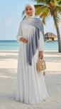 White & Gray Ombré Double Sided Jersey Cotton Hijab