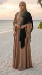 Light Khaki & Black Ombré Double Sided Jersey Cotton Hijab