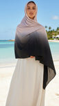 Cream & Black Ombré Double Sided Jersey Cotton Hijab