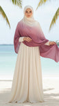 Orchid Purple & Cream Ombré Double Sided Jersey Cotton Hijab