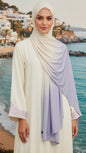 Lavender Blue & Cream Ombré Double Sided Jersey Cotton Hijab