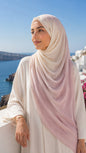 Cream & Light Pink Ombré Double Sided Jersey Cotton Hijab