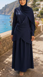 Navy Blue Wrap Style Skirt Set