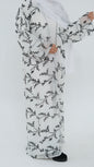 Dubai Style Embroidered 2 Piece White Abaya