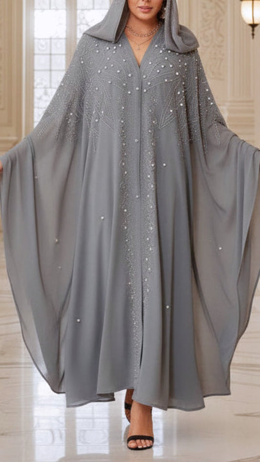 Chiffon Beaded Abaya Cape