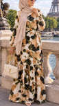 Summer Floral Watercolor Chiffon Dress