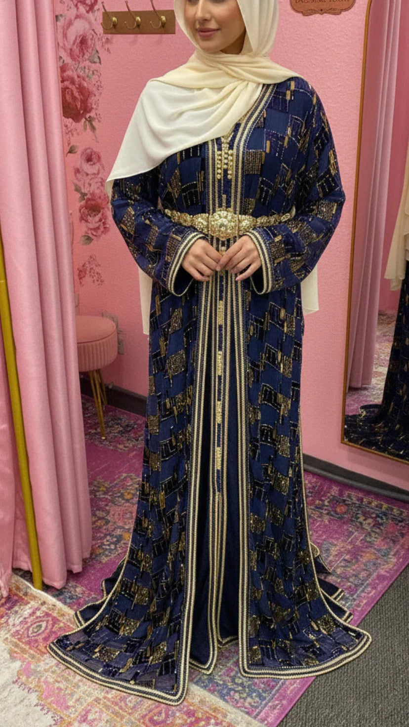 Moroccan Traditional Takchita Velvet Caftan
