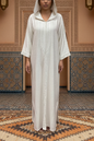 Traditional Moroccan Linen Embroidered Djellaba