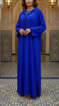 Traditional Moroccan Satin 2 Piece Djellaba Floral Embroidery