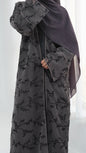 Dubai Style Embellished 2 Piece Abaya Gray
