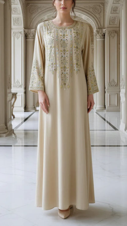 Embroidered Sequined Abaya Dress
