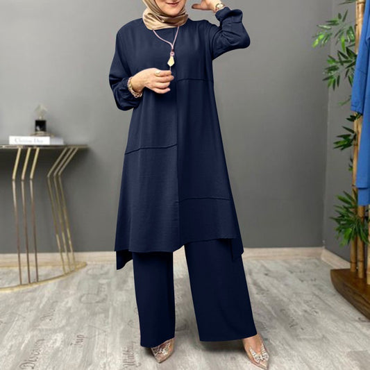 Turkish Style Textured Crepe Pant Suits