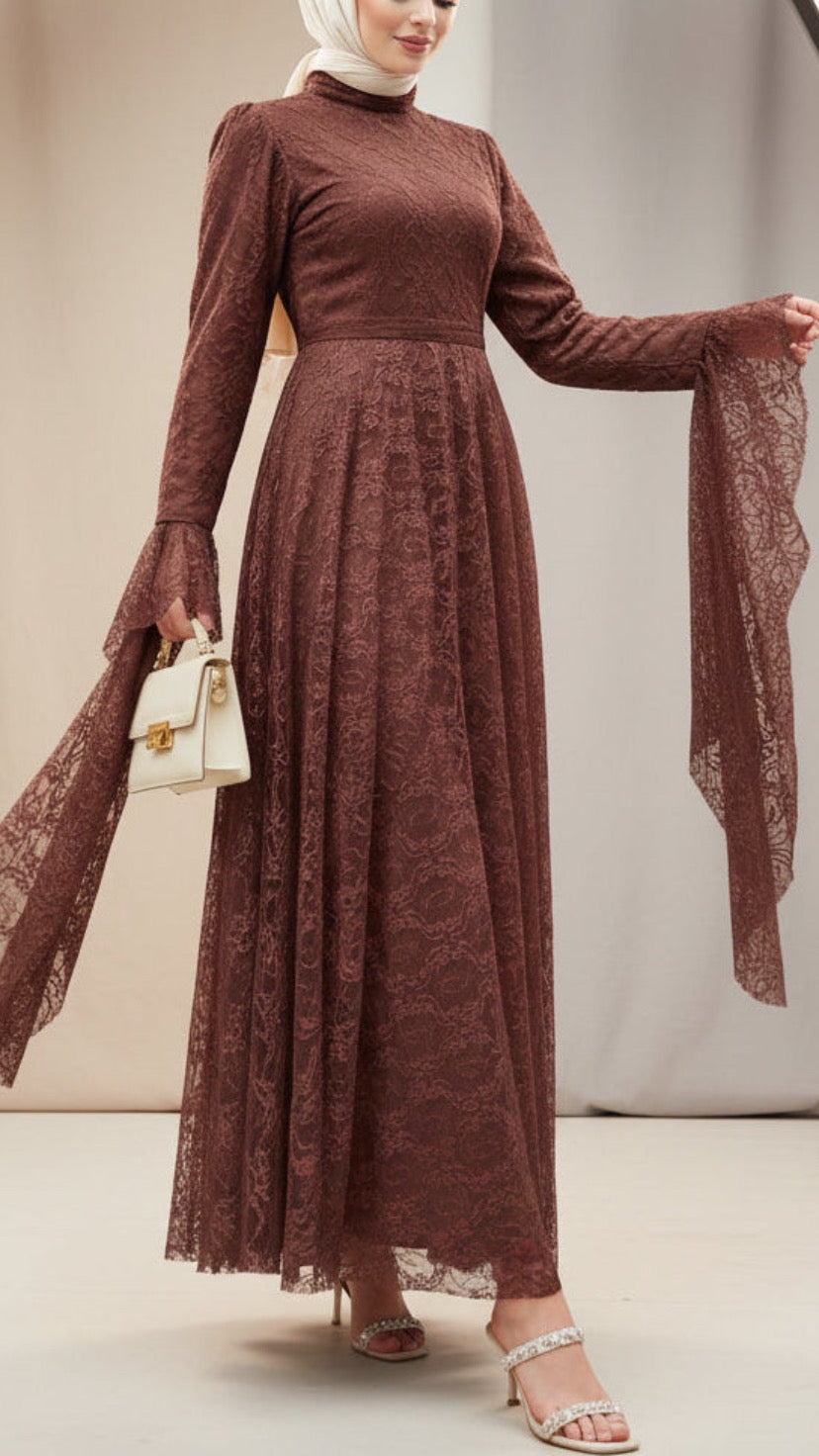 Turkish Lace Brown Dress