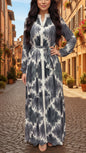 Turkish Tie-dye Button Down Dress Abaya