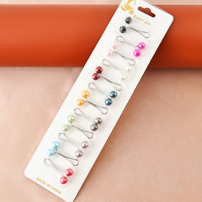 12pcs Faux Pearl Hijab Pins (Multi Color)