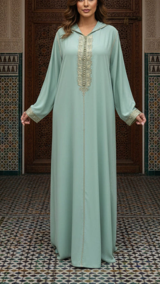 Traditional Moroccan Embroidered Djellaba