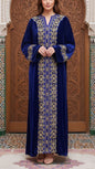 Moroccan Traditional Velvet Caftan Royal Blue