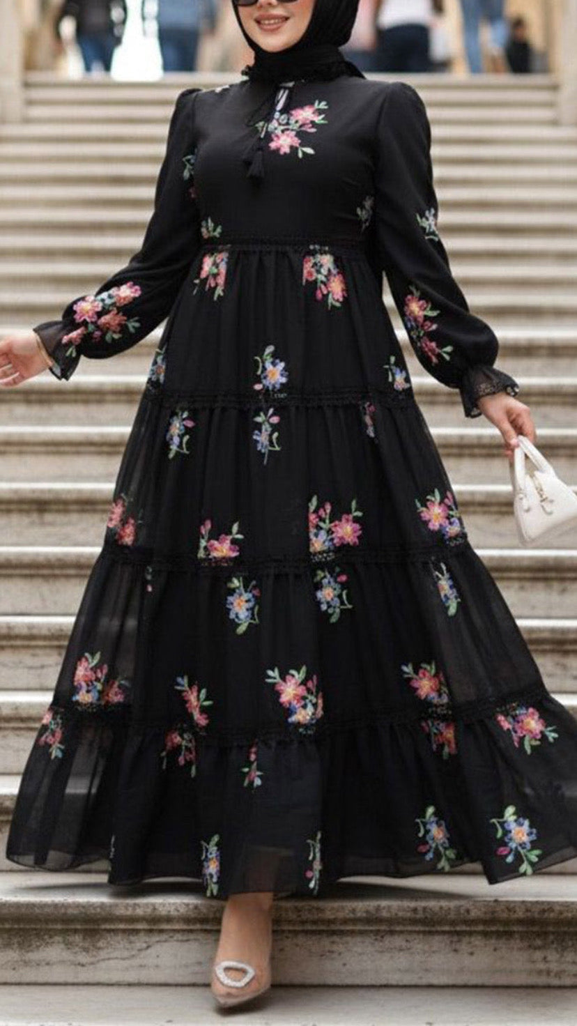 Turkish Floral Embroidered Dress
