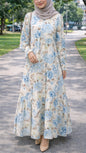 Turkish Blue Floral Dress
