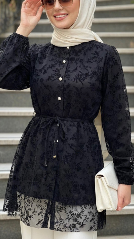 Turkish Lace Button Down Tunic