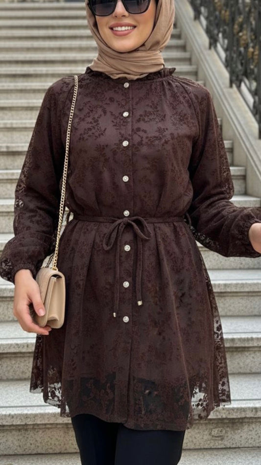 Turkish Lace Button Down Tunic