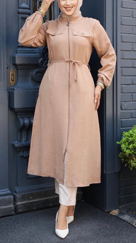 Turkish Lightweight Zipper Long Tunic