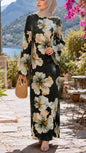 Floral Print Satin Dress