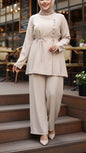 Turkish Overlapped Cotton Button-Down Pant Suit
