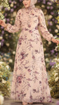 Turkish Floral Rose Chiffon Dress