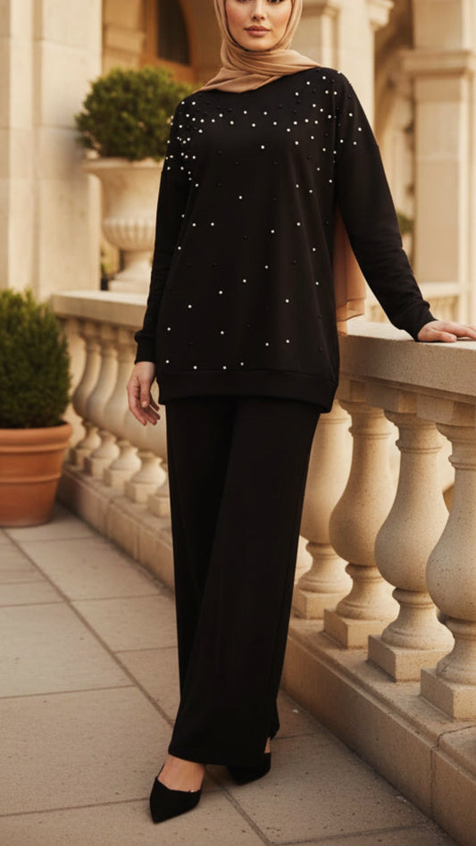 Turkish Style Pearl Deatiled Co-Ord Set