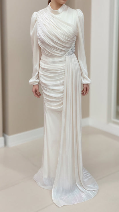 Elegant Embellished Silk Chiffon Gown