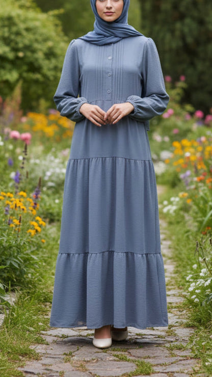 Pleated Top Style Crepe Dresses