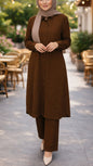 Long Tunic Button Down Pant Suits