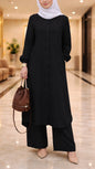 Long Tunic Button Down Pant Suits