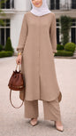 Long Tunic Button Down Pant Suits
