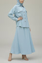 Turkish Style Button Down Crepe Skirt Set