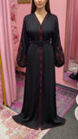 Moroccan Traditional Embroidered Satin Caftan