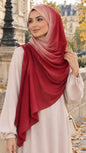 Pink & Burgundy Ombré Double Sided Cotton Jersey Hijab