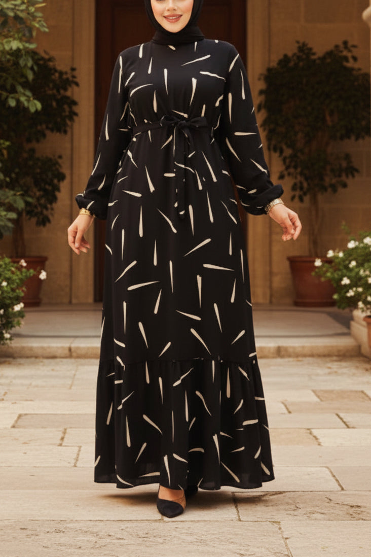 Black & White Abstract Dress