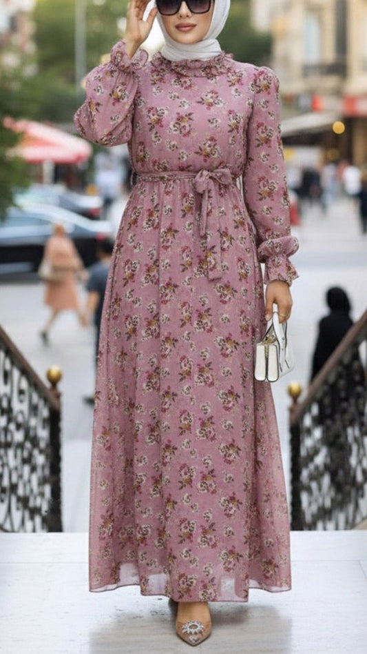 Summer Floral Chiffon Dress