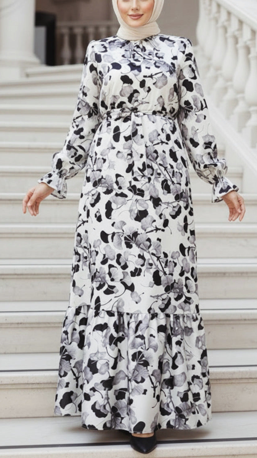 Black & White Floral Dress