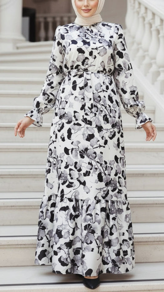 Black & White Floral Dress