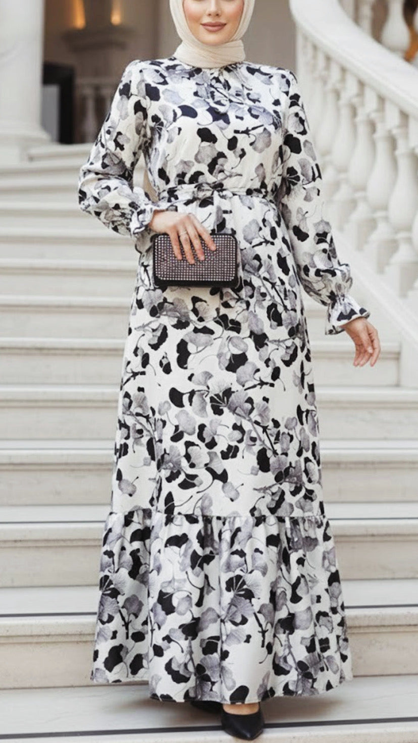 Black & White Floral Dress