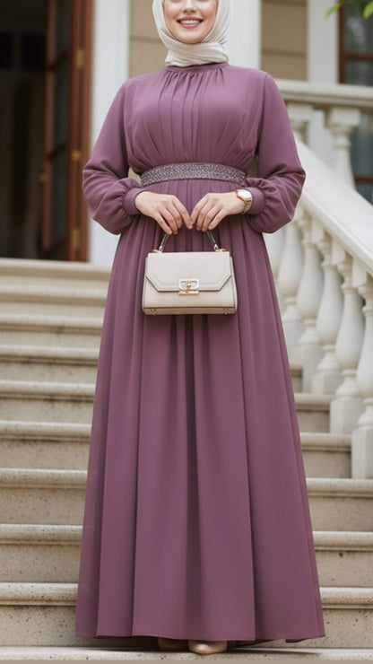 Elegant Chiffon Soft Pleated Gown