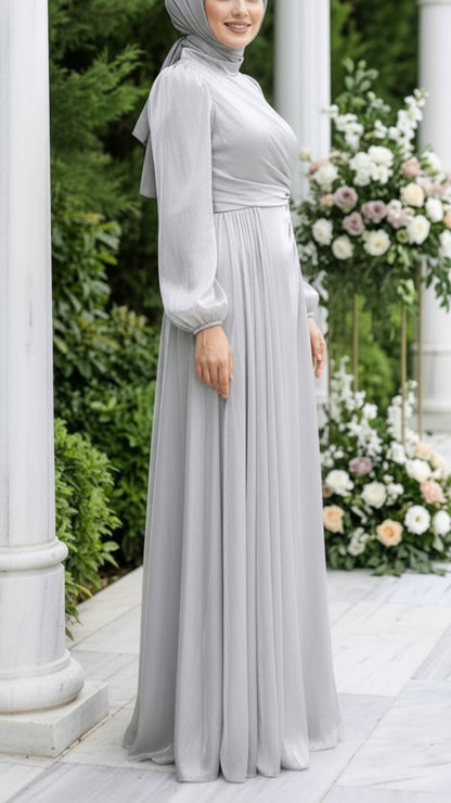Elegant Silk Chiffon Embellished Gown