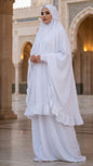 White Ruffle Prayer Skirt Set